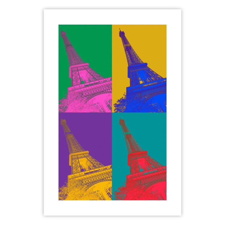 Wall Poster Colorful Paris - Collage With Eiffel Towers in Pop Art Style 144782 additionalImage 23