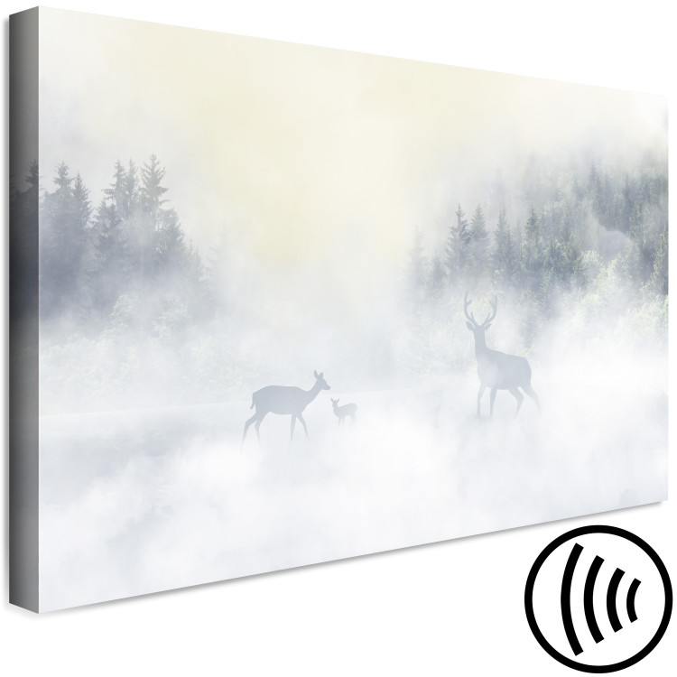 Canvas Deer and Stag in the Mist (1-piece) - animals against the backdrop of a lake and forest 145282 additionalImage 6