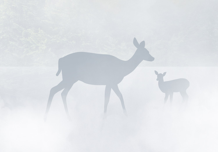 Canvas Deer and Stag in the Mist (1-piece) - animals against the backdrop of a lake and forest 145282 additionalImage 5