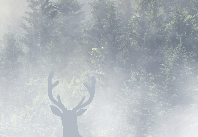 Canvas Deer and Stag in the Mist (1-piece) - animals against the backdrop of a lake and forest 145282 additionalImage 4