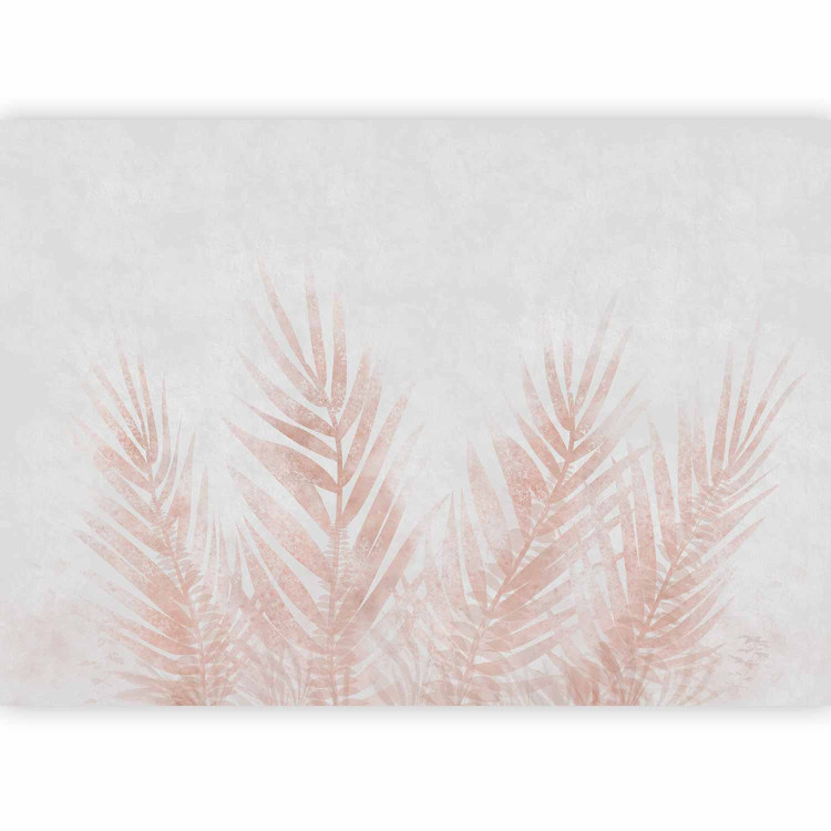 Wall Mural Pink Palm Leaves - Delicately Painted Exotic 148582 additionalImage 1