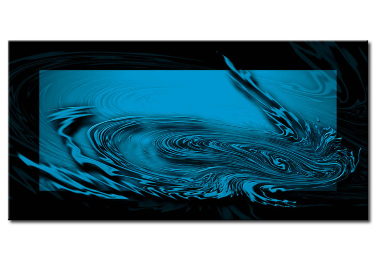 Canvas Art Print Blue vortex - abstract, fancy with blue and black graphics 56682