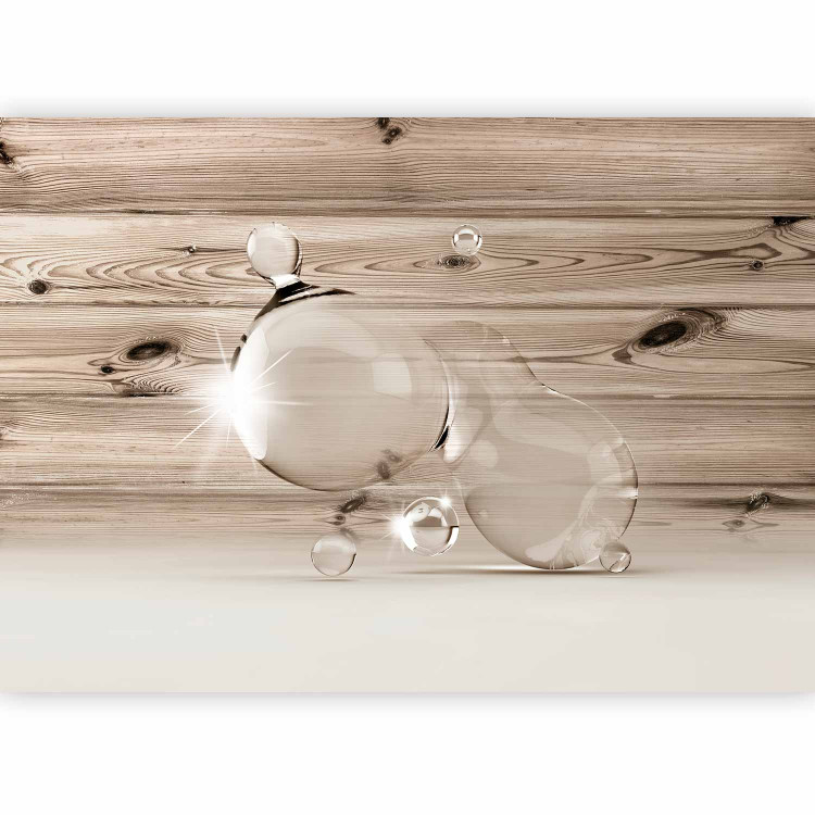Wall Mural Spilled Water - water droplet with shimmer and design on light panels 61982 additionalImage 1