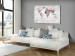 Canvas Print World Map: Pink Continents 91882 additionalThumb 3