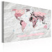 Canvas Print World Map: Pink Continents 91882 additionalThumb 2