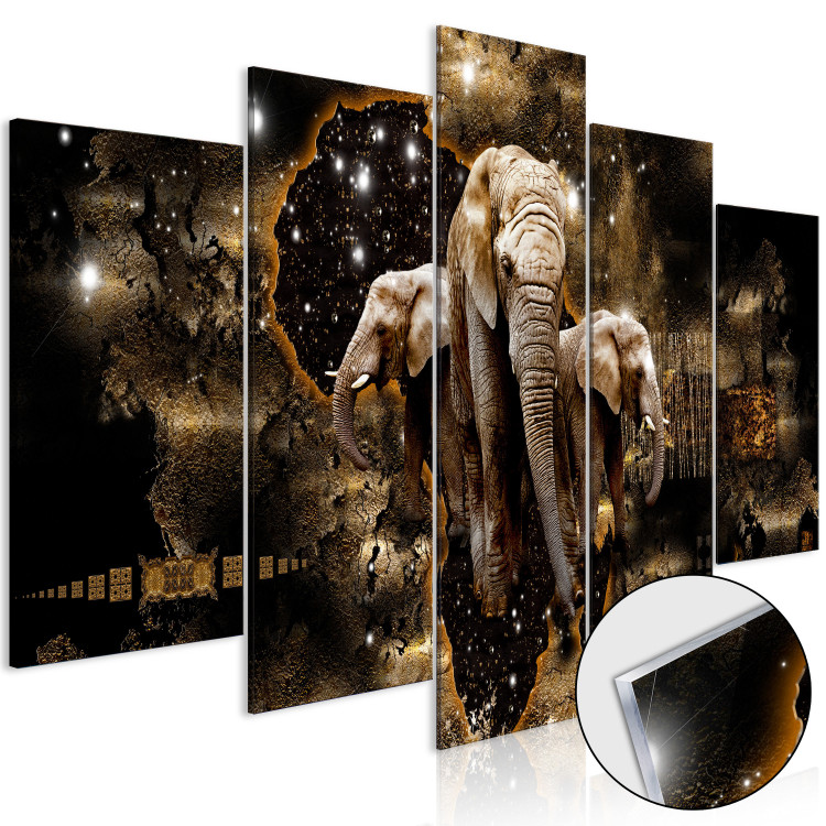 Acrylic print Brown Elephants [Glass] 92382