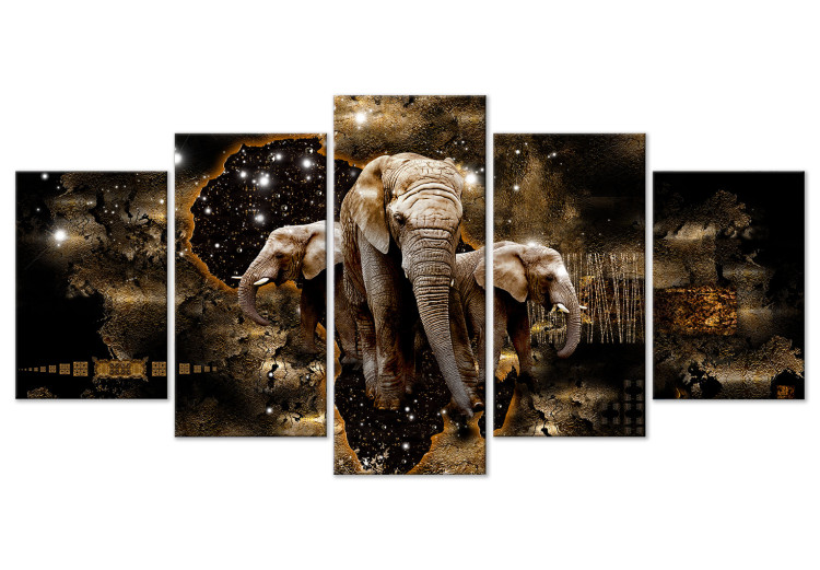 Acrylic print Brown Elephants [Glass] 92382 additionalImage 2