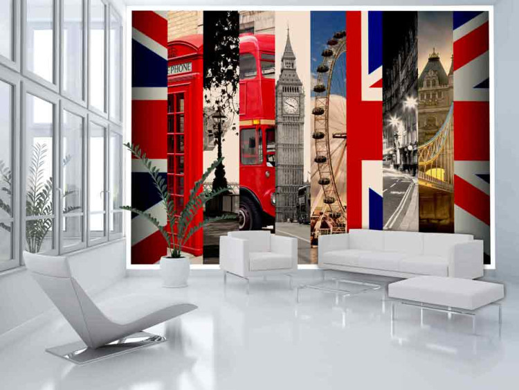 Photo Wallpaper London United Kingdom - motif of city architecture with British flag 96882