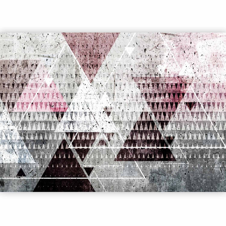 Wall Mural Triangles - geometric composition in various colours on a concrete background 107692 additionalImage 5
