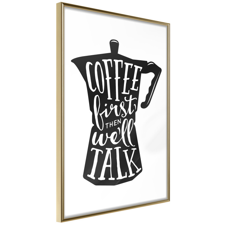 Wall Poster Coffee First Then We'll Talk - black coffee pot with white texts 114792 additionalImage 14