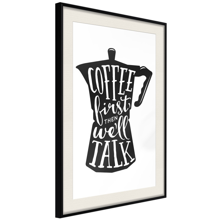 Wall Poster Coffee First Then We'll Talk - black coffee pot with white texts 114792 additionalImage 3