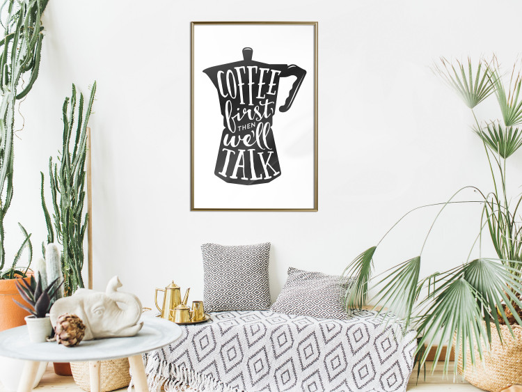 Wall Poster Coffee First Then We'll Talk - black coffee pot with white texts 114792 additionalImage 7