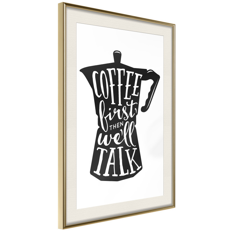 Wall Poster Coffee First Then We'll Talk - black coffee pot with white texts 114792 additionalImage 2