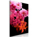 Canvas Flowers in pink - colorful composition with flowers in shades, pink, violet and oranges on a black background 118392 additionalThumb 2