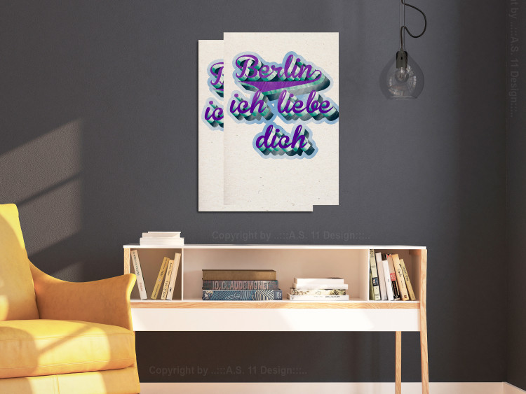 Poster Berlin Ich Liebe Dich - graffiti with German texts against a beige background 118792 additionalImage 23