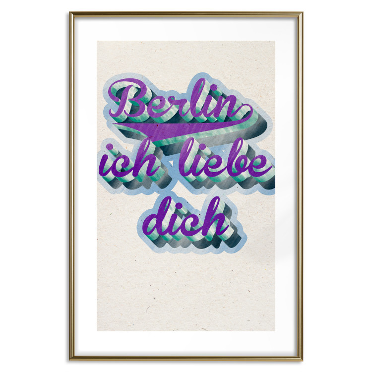Poster Berlin Ich Liebe Dich - graffiti with German texts against a beige background 118792 additionalImage 14
