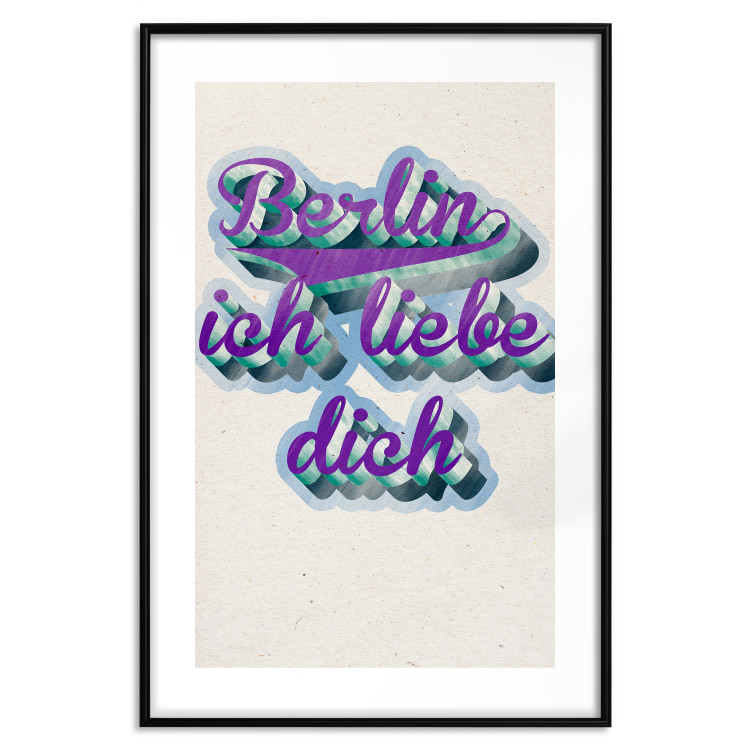 Poster Berlin Ich Liebe Dich - graffiti with German texts against a beige background 118792 additionalImage 17