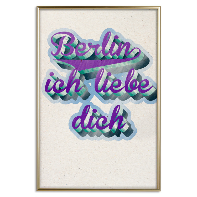 Poster Berlin Ich Liebe Dich - graffiti with German texts against a beige background 118792 additionalImage 20