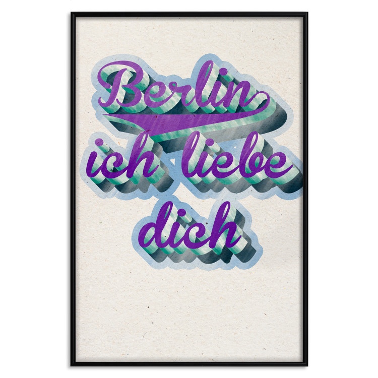 Poster Berlin Ich Liebe Dich - graffiti with German texts against a beige background 118792 additionalImage 24