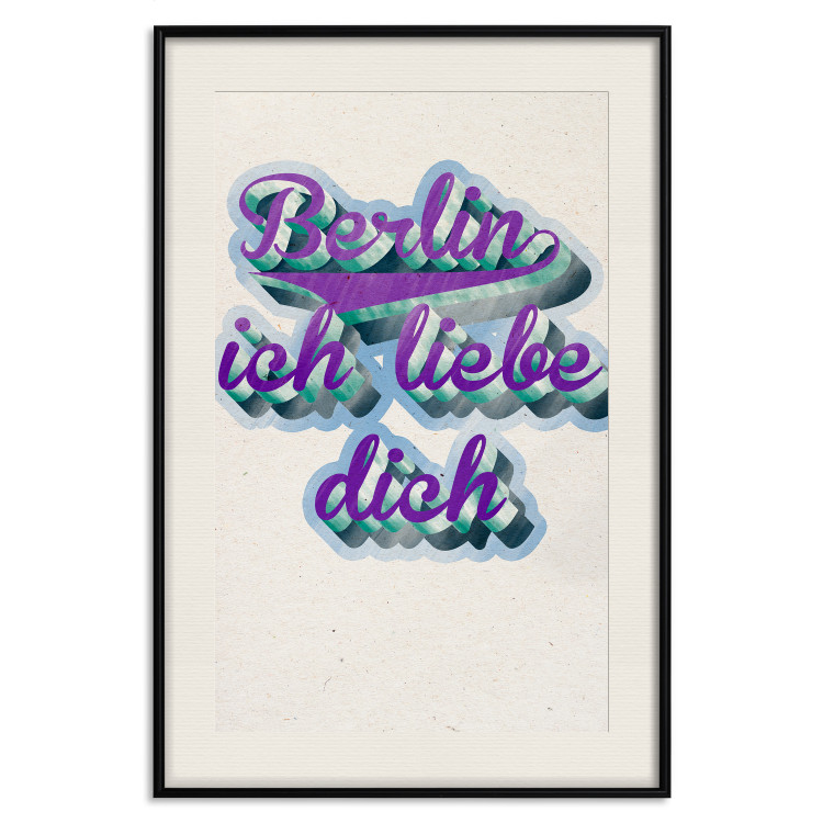 Poster Berlin Ich Liebe Dich - graffiti with German texts against a beige background 118792 additionalImage 18