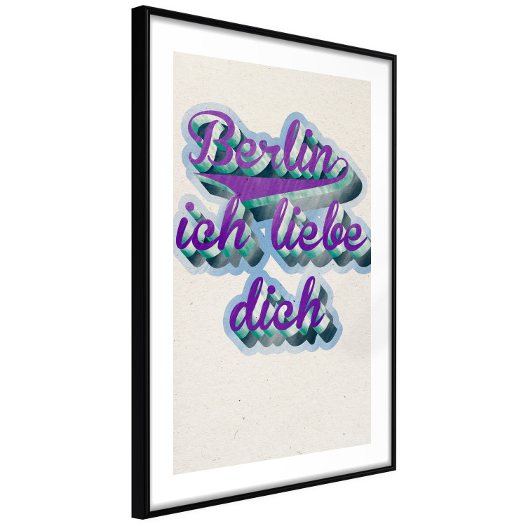 Poster Berlin Ich Liebe Dich - graffiti with German texts against a beige background 118792 additionalImage 13