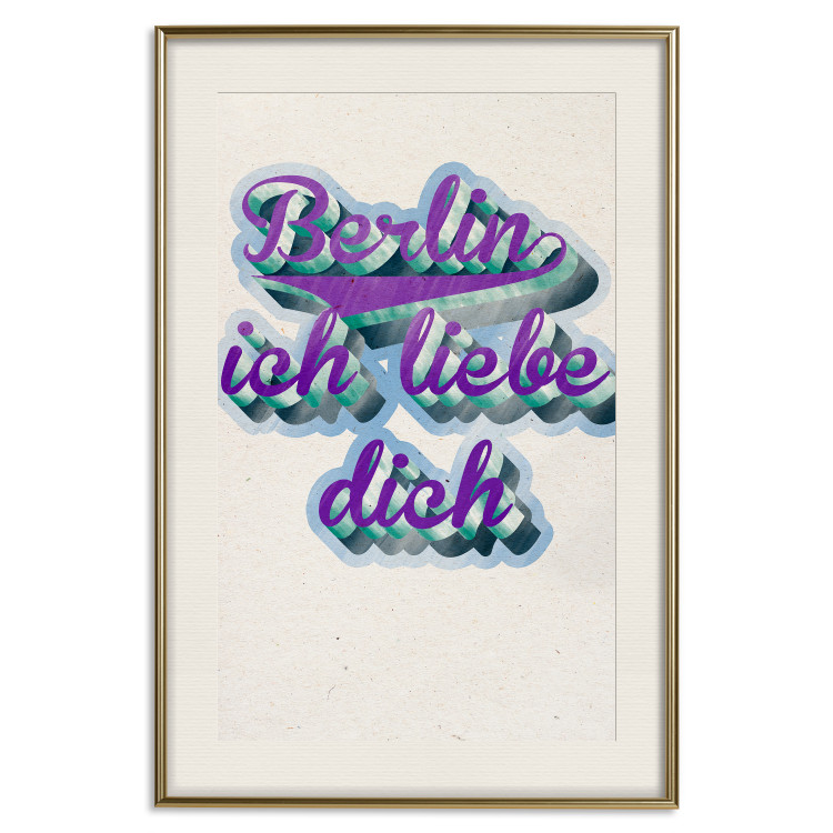 Poster Berlin Ich Liebe Dich - graffiti with German texts against a beige background 118792 additionalImage 19