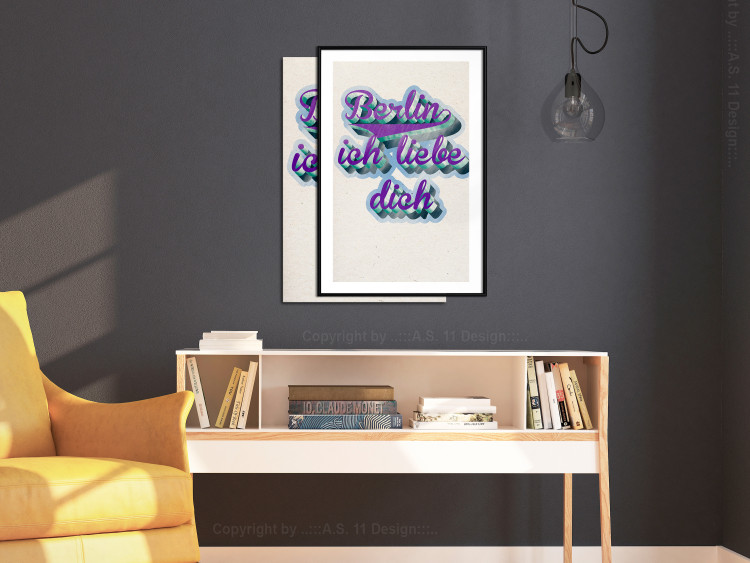 Poster Berlin Ich Liebe Dich - graffiti with German texts against a beige background 118792 additionalImage 4