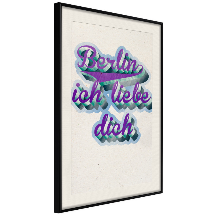 Poster Berlin Ich Liebe Dich - graffiti with German texts against a beige background 118792 additionalImage 3