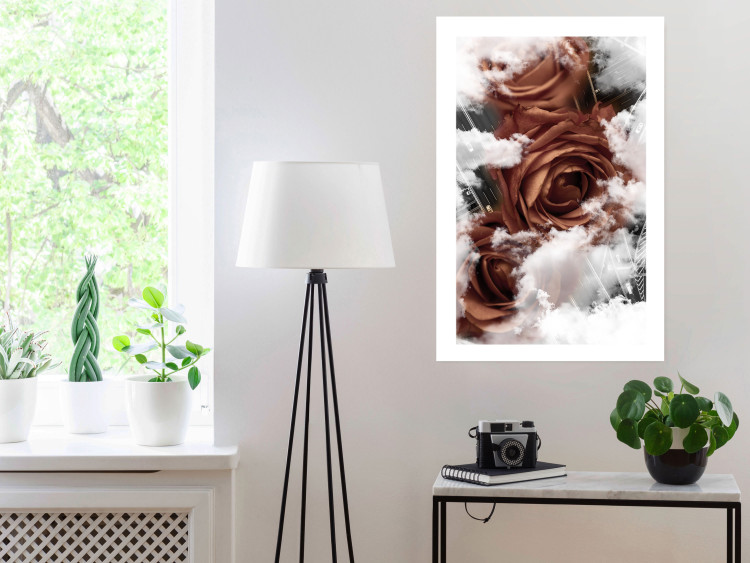 Poster Roses in the Clouds - red flowers amidst clouds above city streets 122792 additionalImage 4