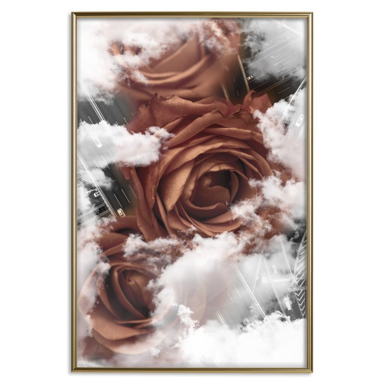 Poster Roses in the Clouds - red flowers amidst clouds above city streets 122792 additionalImage 16