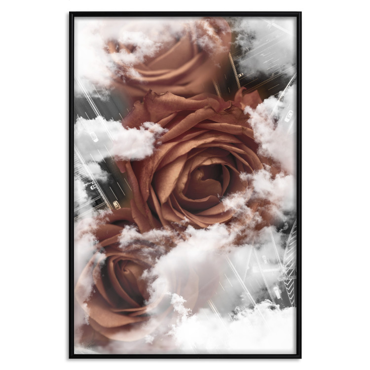 Poster Roses in the Clouds - red flowers amidst clouds above city streets 122792 additionalImage 18