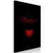 Canvas Print Mechanical heart - red symbol of love in English. Robot on a black background in a modern style. 122892 additionalThumb 2