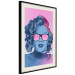 Wall Poster Norma Jeane - fanciful blue-pink portrait of a woman with glasses 123492 additionalThumb 3