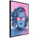 Wall Poster Norma Jeane - fanciful blue-pink portrait of a woman with glasses 123492 additionalThumb 12