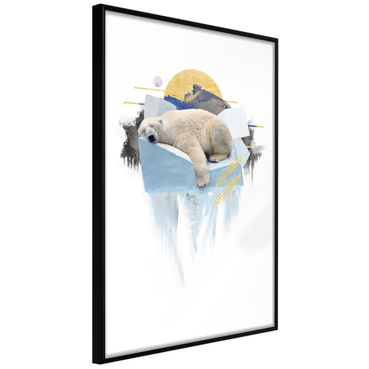 Wall Poster Polar Bear - sleeping winter animal amidst ice on white background 123992 additionalImage 4