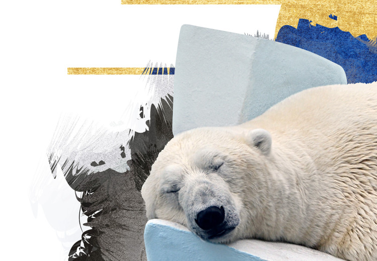 Wall Poster Polar Bear - sleeping winter animal amidst ice on white background 123992 additionalImage 6