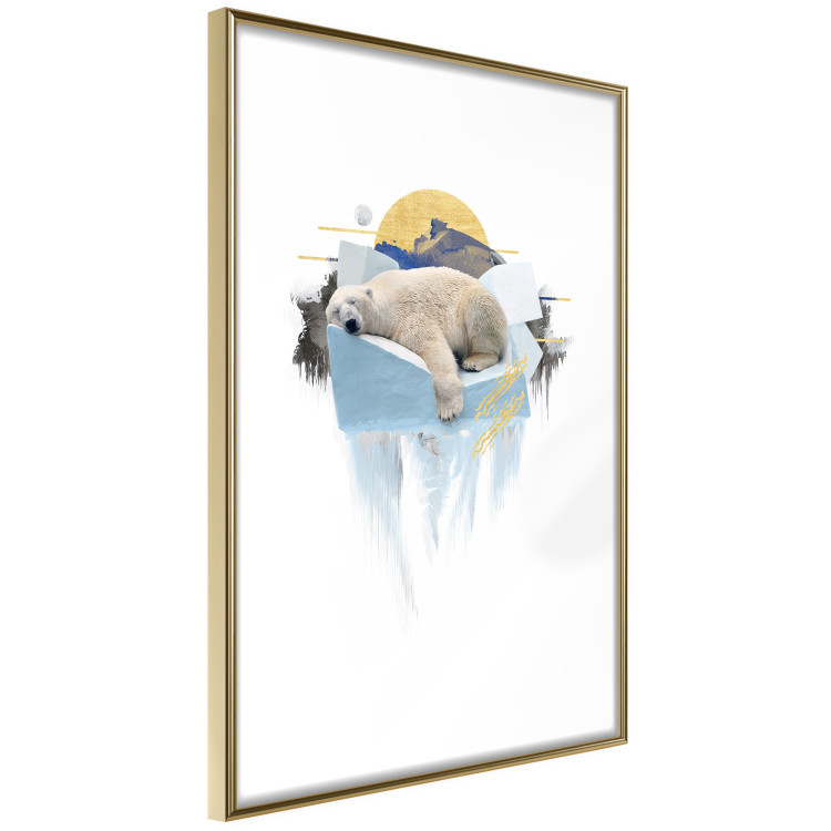 Wall Poster Polar Bear - sleeping winter animal amidst ice on white background 123992 additionalImage 5