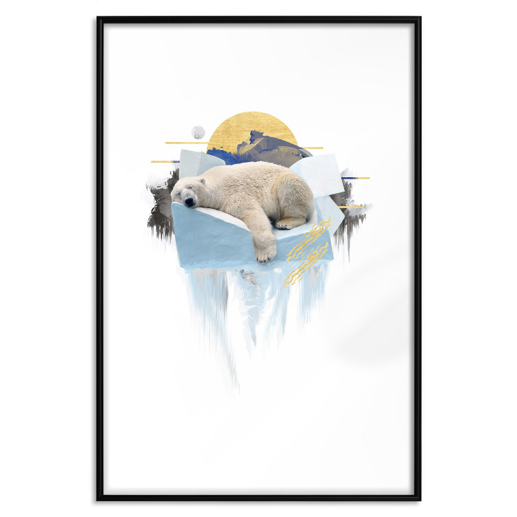 Wall Poster Polar Bear - sleeping winter animal amidst ice on white background 123992 additionalImage 17