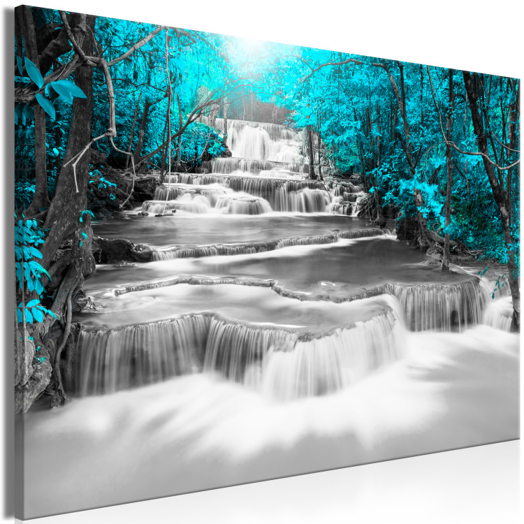 Large canvas print Cascade of Thoughts (Turquoise) [Large Format] 125692 additionalImage 3