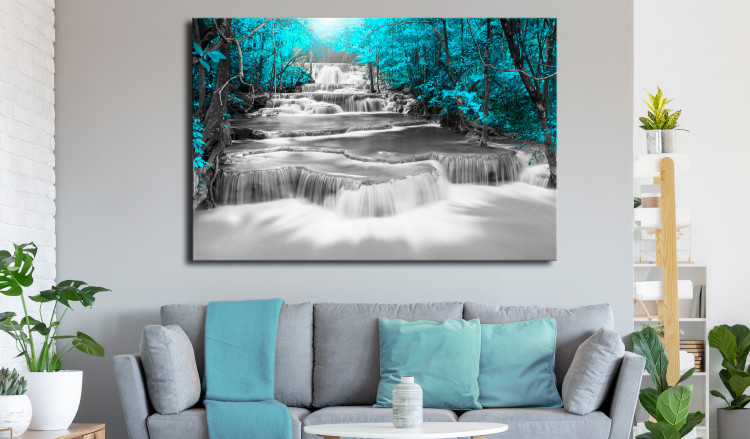 Large canvas print Cascade of Thoughts (Turquoise) [Large Format] 125692 additionalImage 6