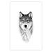 Wall Poster Snowy Wolf - black and white portrait of a wolf on a bright contrasting background 126292 additionalThumb 19