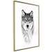 Wall Poster Snowy Wolf - black and white portrait of a wolf on a bright contrasting background 126292 additionalThumb 12
