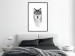 Wall Poster Snowy Wolf - black and white portrait of a wolf on a bright contrasting background 126292 additionalThumb 18