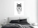 Wall Poster Snowy Wolf - black and white portrait of a wolf on a bright contrasting background 126292 additionalThumb 2