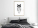Wall Poster Snowy Wolf - black and white portrait of a wolf on a bright contrasting background 126292 additionalThumb 13