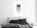 Wall Poster Snowy Wolf - black and white portrait of a wolf on a bright contrasting background 126292 additionalThumb 3