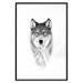 Wall Poster Snowy Wolf - black and white portrait of a wolf on a bright contrasting background 126292 additionalThumb 15