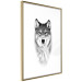Wall Poster Snowy Wolf - black and white portrait of a wolf on a bright contrasting background 126292 additionalThumb 7