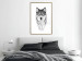 Wall Poster Snowy Wolf - black and white portrait of a wolf on a bright contrasting background 126292 additionalThumb 5