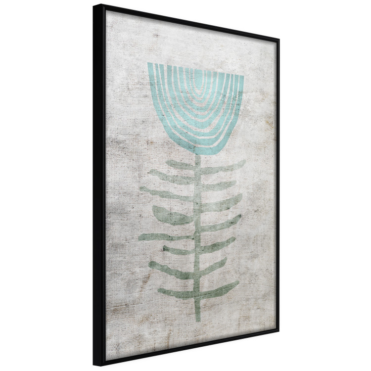 Poster Blue Lily - abstract blue flower on fabric texture 127392 additionalImage 13